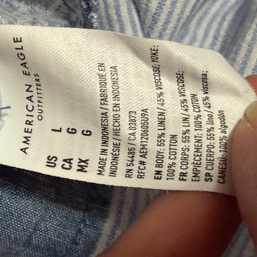 American Eagle Patchwork Button Down Shirt Large … - image 7